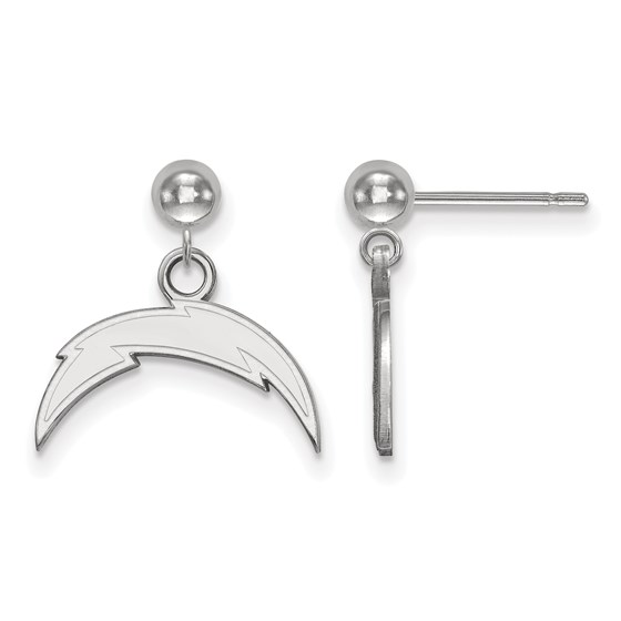 Sterling Silver Los Angeles Chargers Dangle Ball Earrings Sterling Silver Los Angeles Chargers Dangle Ball Earrings